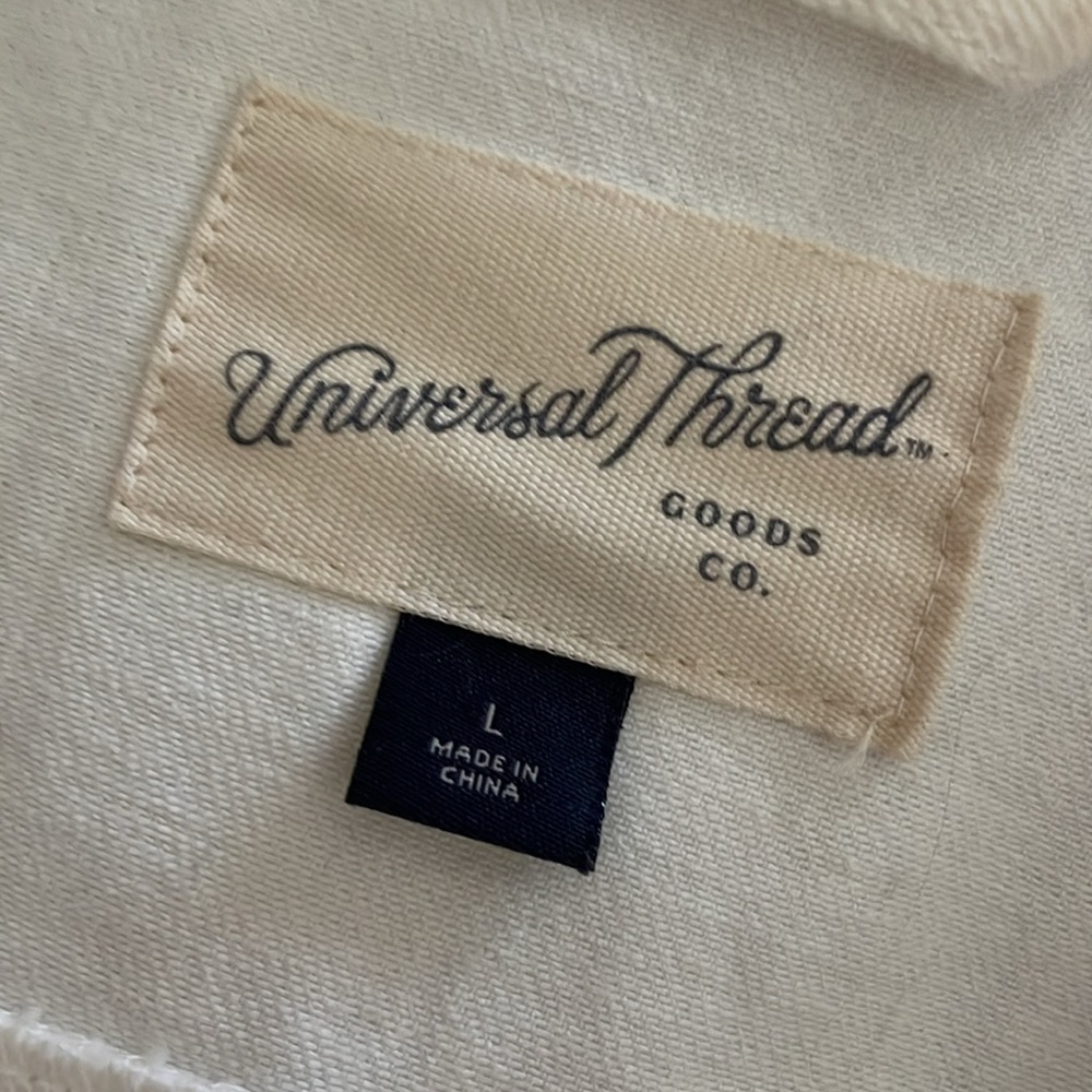 Universal Thread White Cotton Jean Jacket Size L - image 8